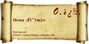 Onea Ármin névjegykártya